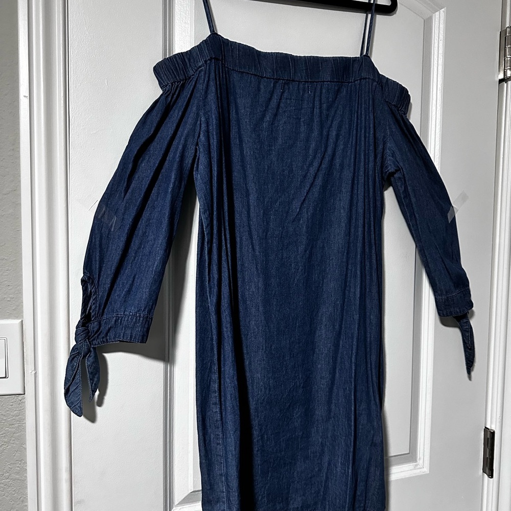 Denim off the shoulder dress